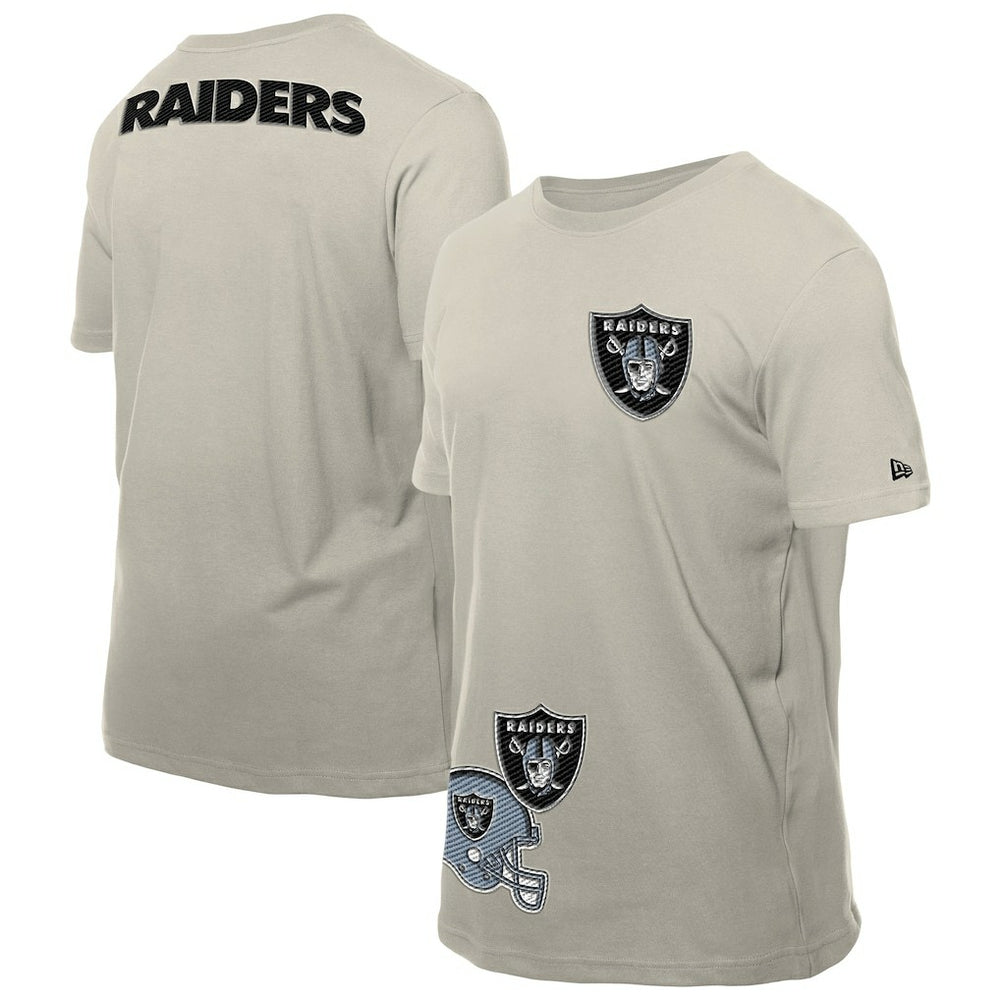 Las Vegas Raiders New Era Multi Patch T-Shirt Light Beige - NFL