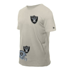 Las Vegas Raiders New Era Multi Patch T-Shirt Light Beige - NFL