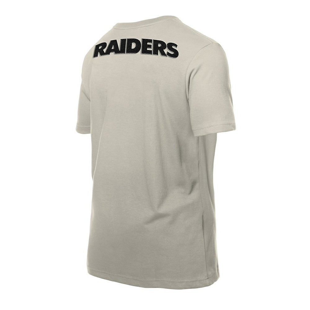 Las Vegas Raiders New Era Multi Patch T-Shirt Light Beige - NFL