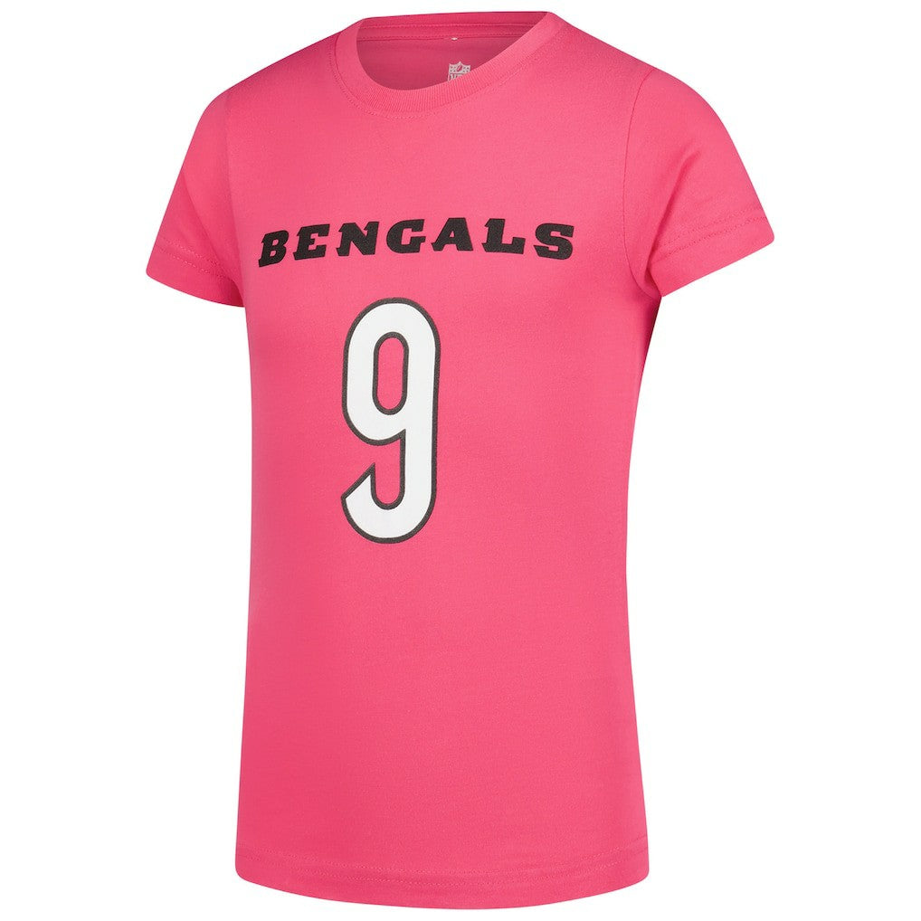 Joe Burrow Cincinnati Bengals Girls Youth Player Name & Number T-Shirt Pink - NFL