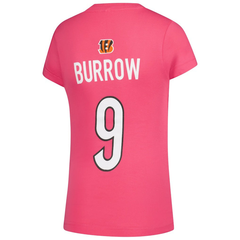 Joe Burrow Cincinnati Bengals Girls Youth Player Name & Number T-Shirt Pink - NFL