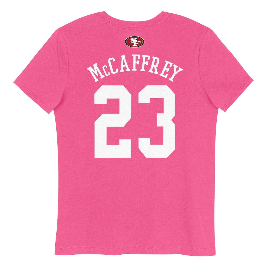 Christian McCaffrey San Francisco 49ers Girls Youth Player Name & Number T-Shirt Pink - NFL