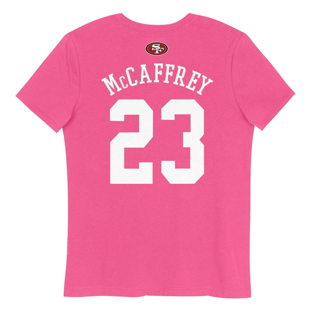 Christian McCaffrey San Francisco 49ers Girls Youth Player Name & Number T-Shirt Pink - NFL