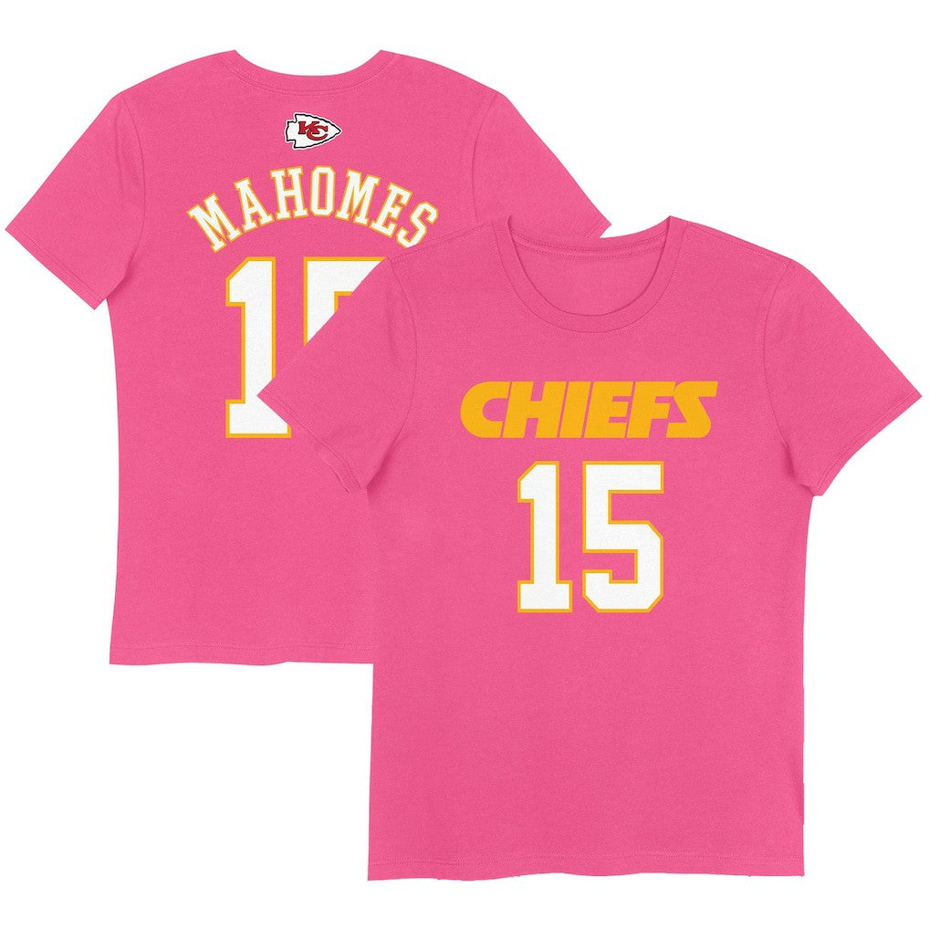 Patrick Mahomes Kansas City Chiefs Girls Youth Player Name & Number T-Shirt Pink - NFL