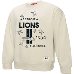 Detroit Lions Women's Shooting Stars Pullover Sweatshirt Cream - Mitchell & Ness