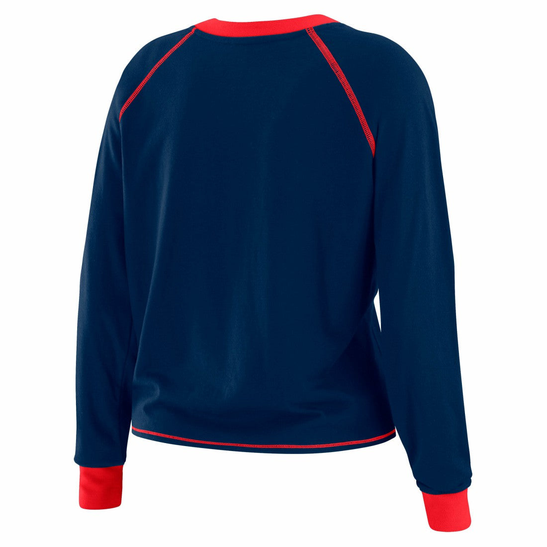 New York Giants WEAR by Erin Andrews Women's Plus Size Tie-Front Long Sleeve Top Royal/Red - NFL