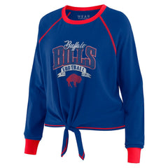 Buffalo Bills WEAR by Erin Andrews Women's Plus Size Tie-Front Long Sleeve Top Royal/Red - NFL