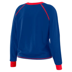 Buffalo Bills WEAR by Erin Andrews Women's Plus Size Tie-Front Long Sleeve Top Royal/Red - NFL