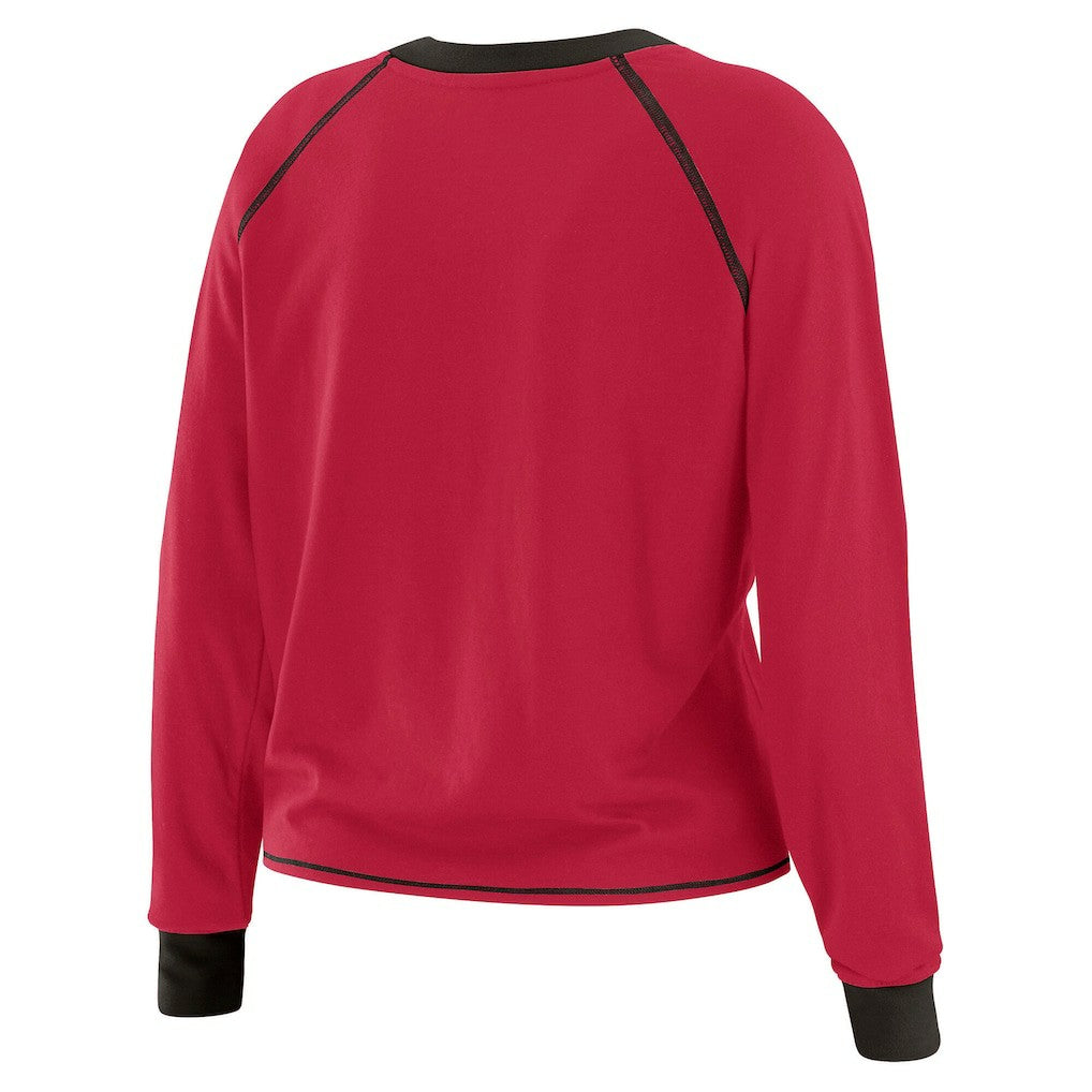 Arizona Cardinals WEAR by Erin Andrews Women's Plus Size Tie-Front Long Sleeve Top Cardinal/Black - NFL