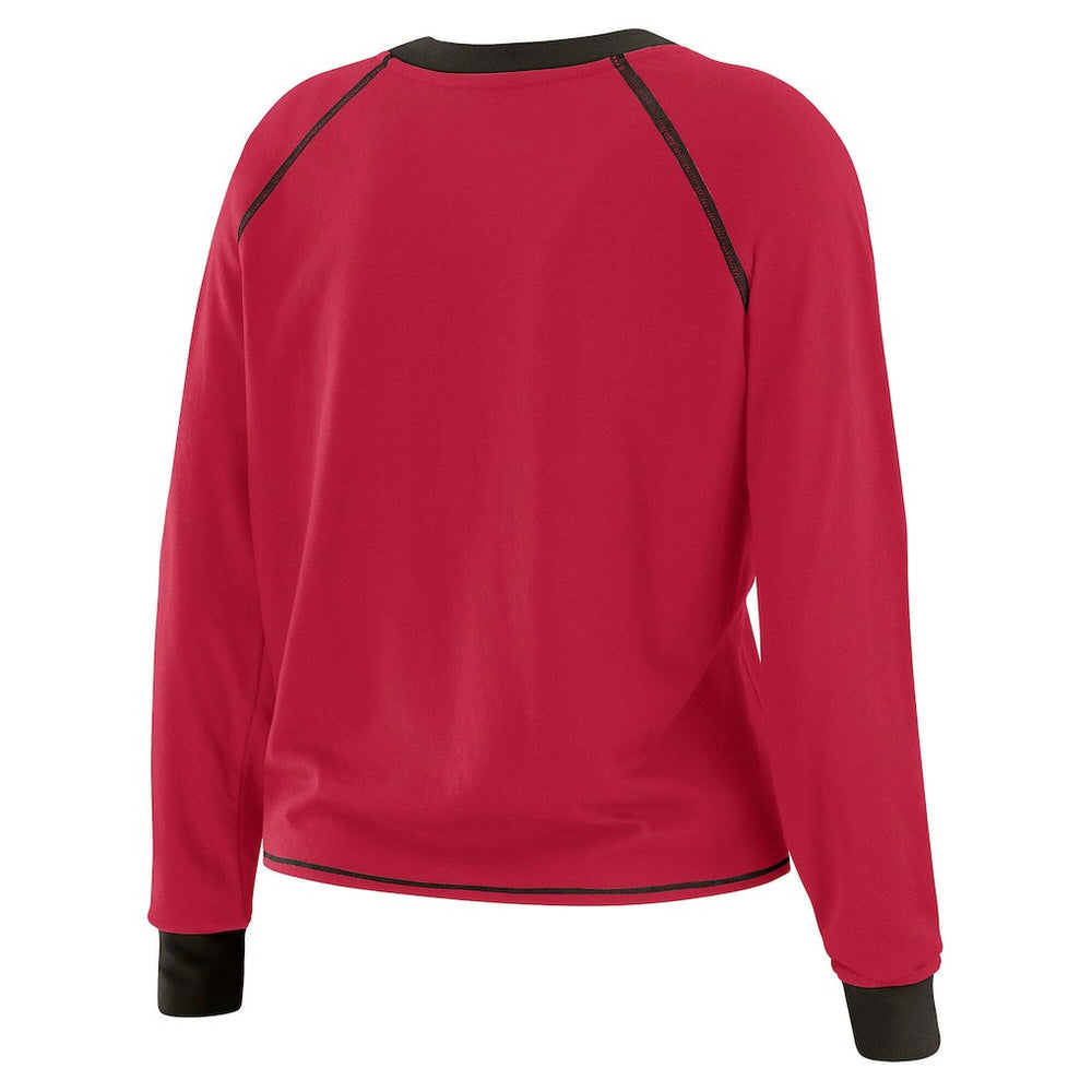Arizona Cardinals WEAR by Erin Andrews Women's Plus Size Tie-Front Long Sleeve Top Cardinal/Black - NFL