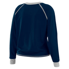 Dallas Cowboys WEAR by Erin Andrews Women's Plus Size Tie-Front Long Sleeve Top Navy/Silver - NFL