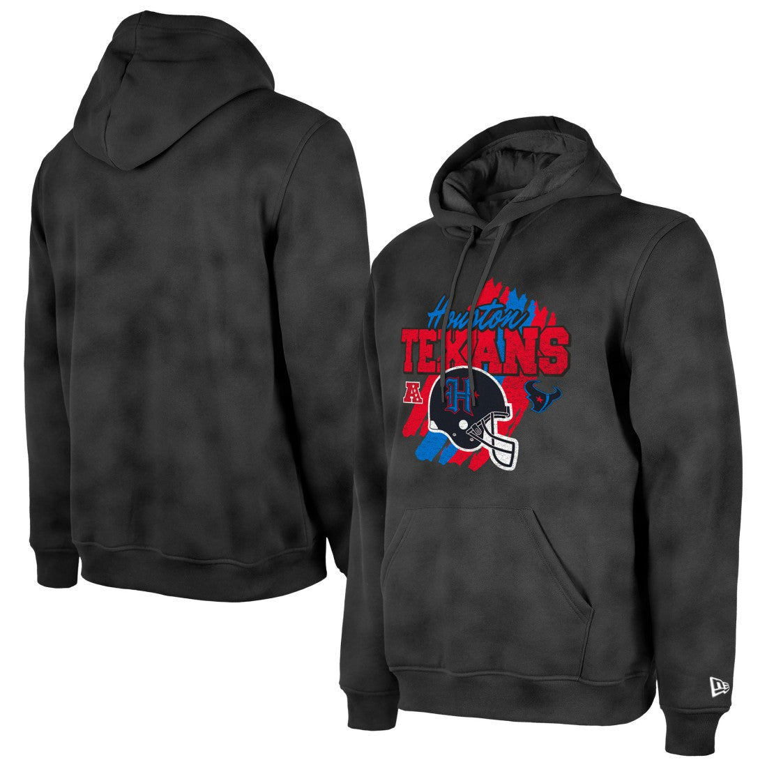 Houston Texans New Era Identity Helmet Enzyme Washed Pullover Hoodie Black - NFL