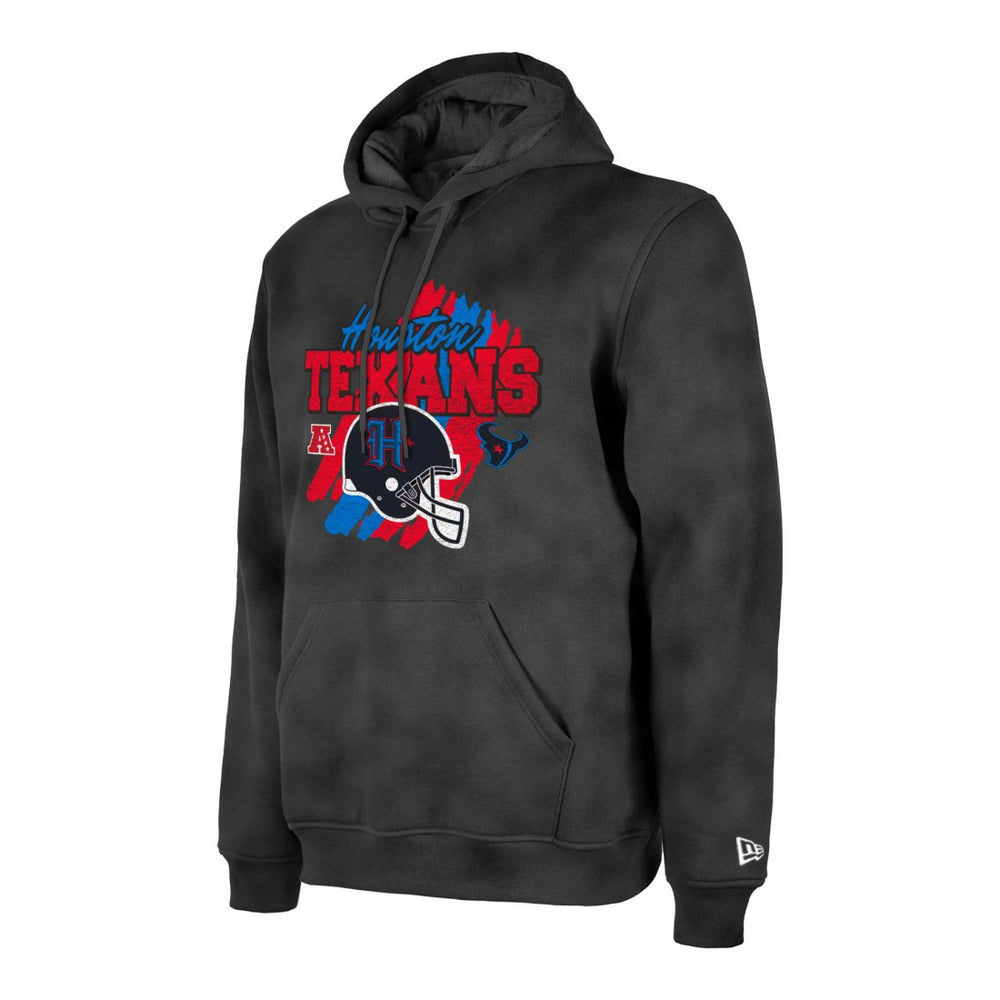 Houston Texans New Era Identity Helmet Enzyme Washed Pullover Hoodie Black - NFL