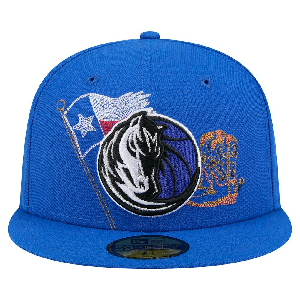 New Era - Dallas Mavericks State Stitch 59FIFTY Fitted Hat - Blue