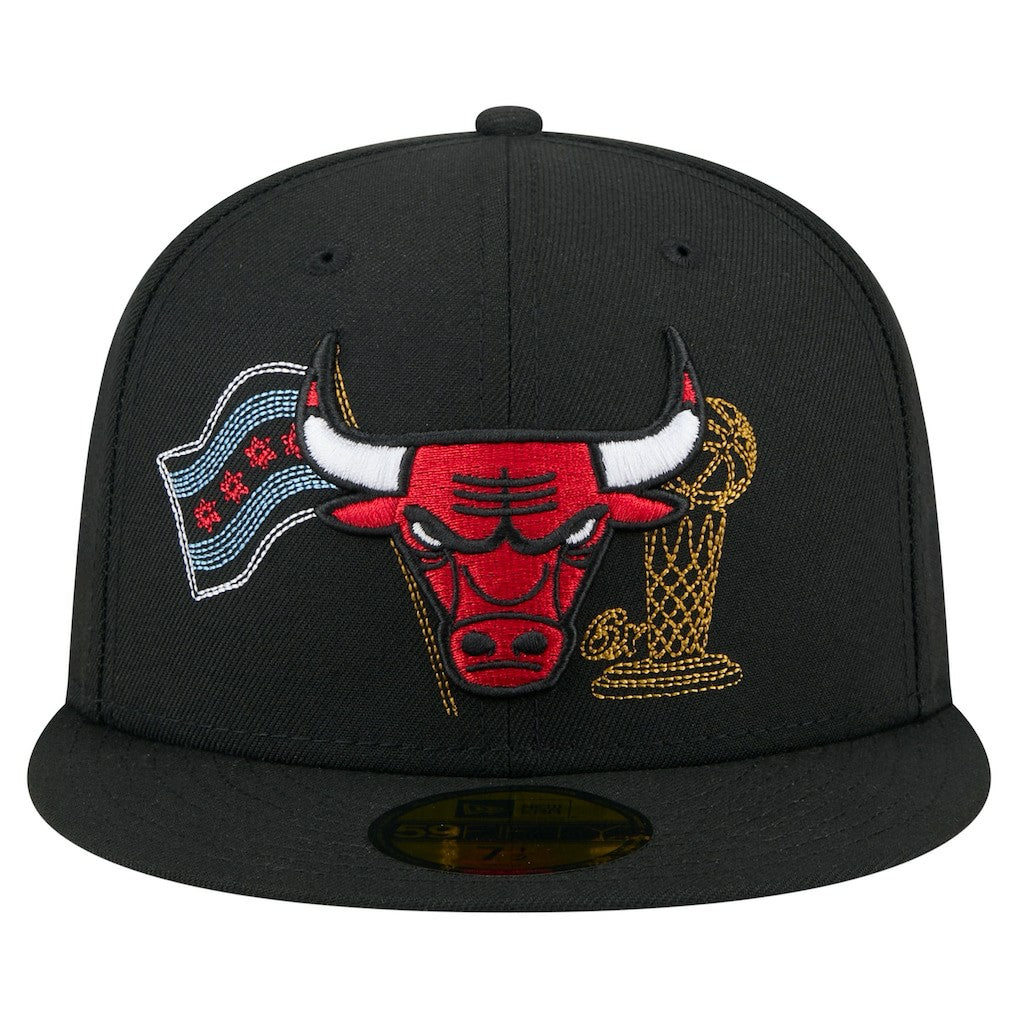 New Era - Chicago Bulls State Stitch 59FIFTY Fitted Hat - Black