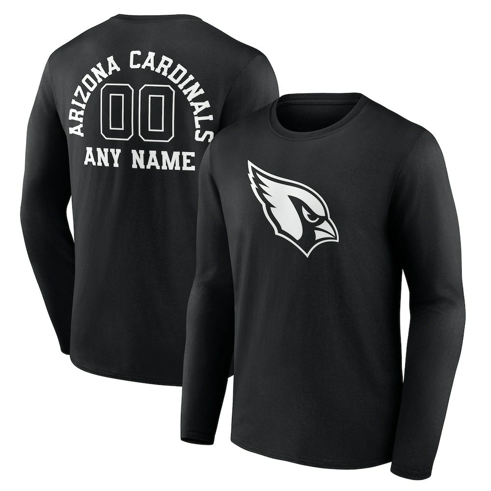 Arizona Cardinals Personalized Name & Number Monochrome Long Sleeve T-Shirt Black - NFL
