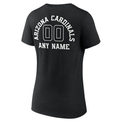 Arizona Cardinals Women's Personalized Name & Number Monochrome V-Neck T-Shirt Black - NFL