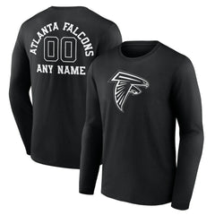Atlanta Falcons Personalized Name & Number Monochrome Long Sleeve T-Shirt Black - NFL