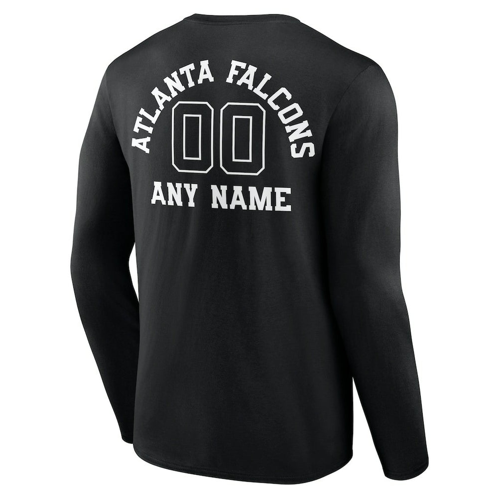 Atlanta Falcons Personalized Name & Number Monochrome Long Sleeve T-Shirt Black - NFL
