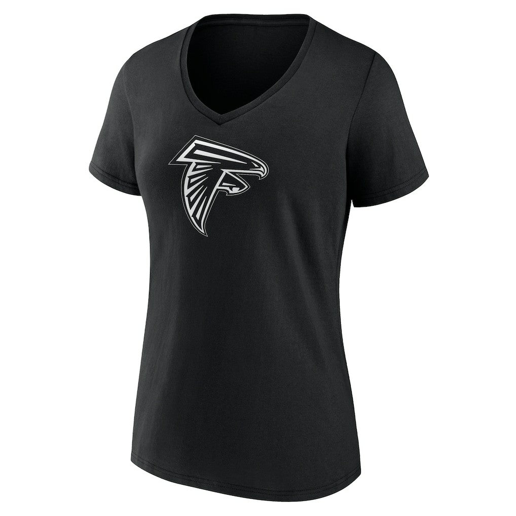 Atlanta Falcons Women's Personalized Name & Number Monochrome V-Neck T-Shirt Black - NFL