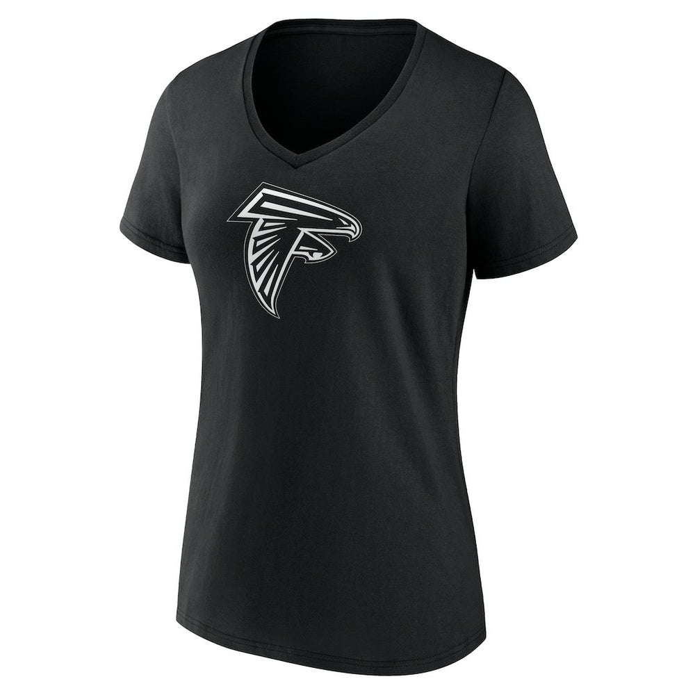 Atlanta Falcons Women's Personalized Name & Number Monochrome V-Neck T-Shirt Black - NFL