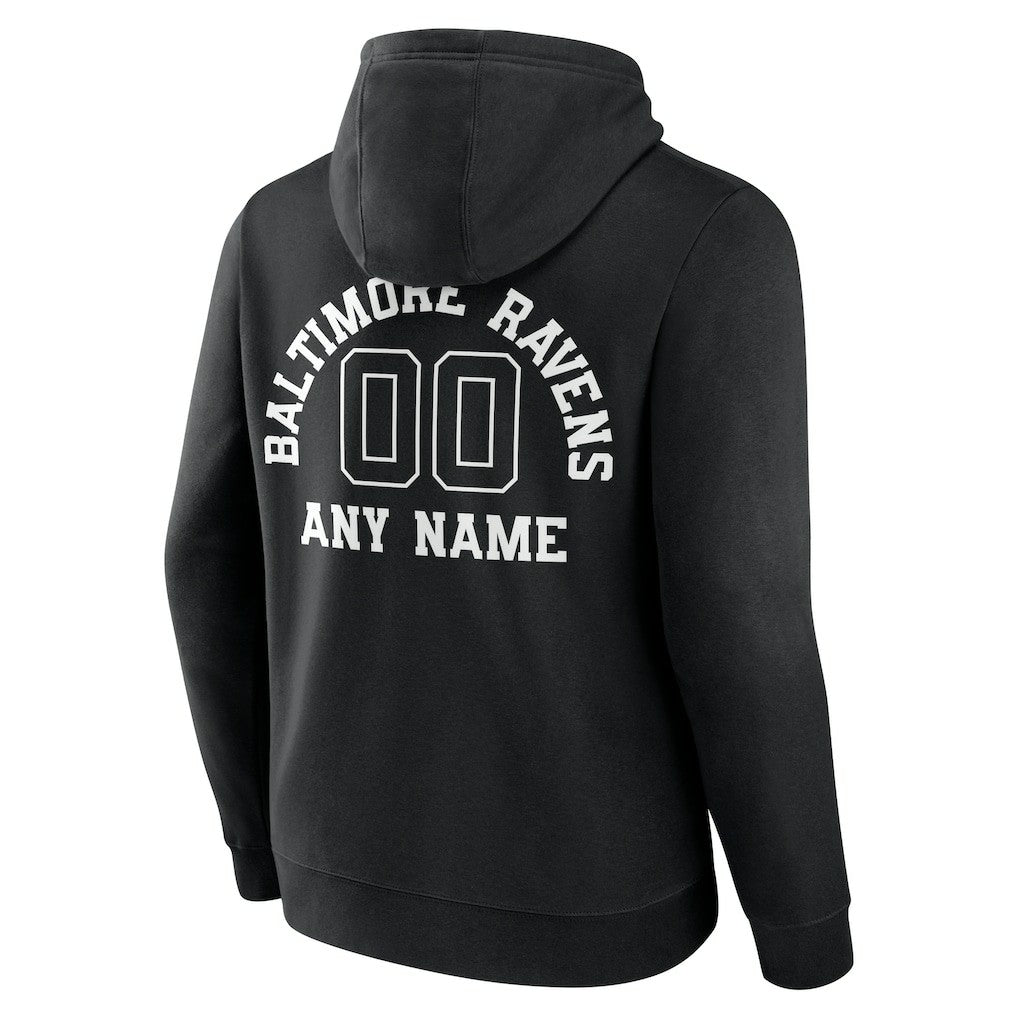 Baltimore Ravens Personalized Name & Number Pullover Hoodie Black - NFL