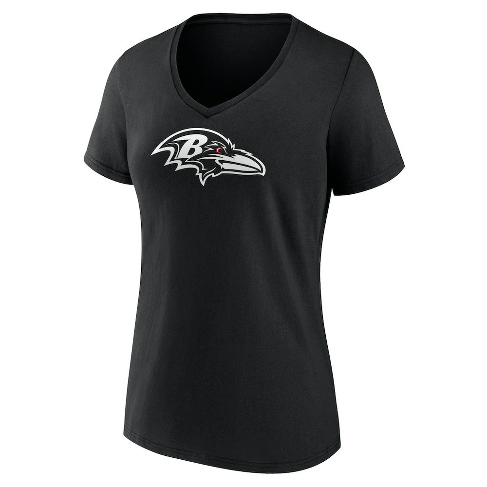 Baltimore Ravens Women's Personalized Name & Number Monochrome V-Neck T-Shirt Black - NFL