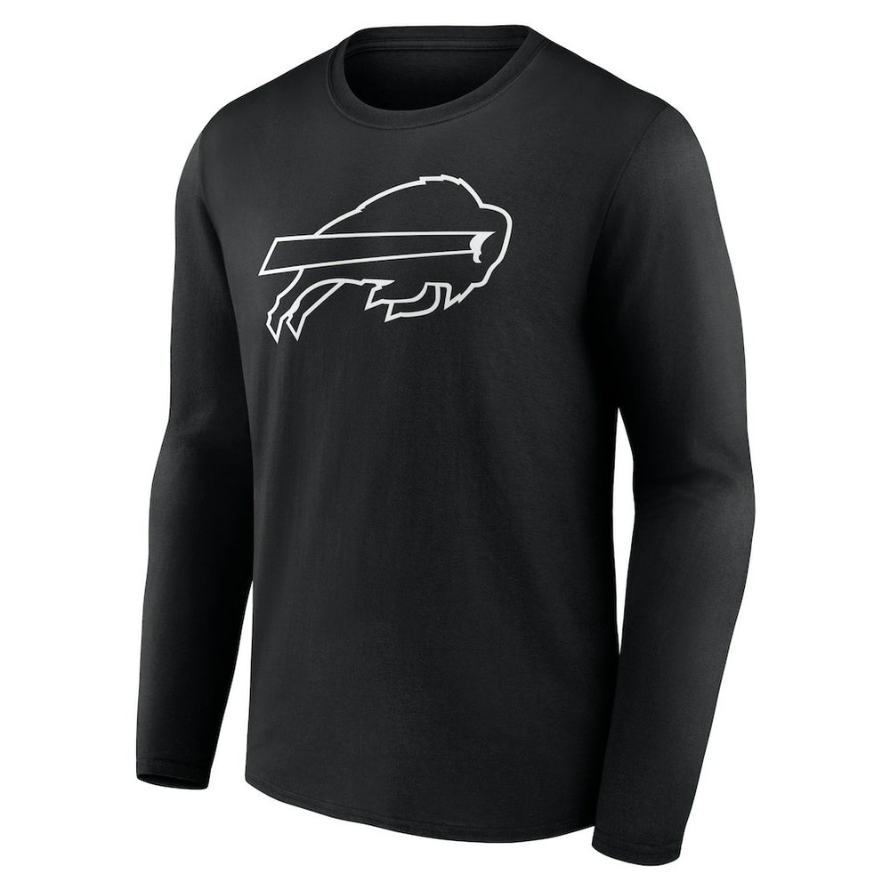 Buffalo Bills Personalized Name & Number Monochrome Long Sleeve T-Shirt Black - NFL