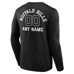 Buffalo Bills Personalized Name & Number Monochrome Long Sleeve T-Shirt Black - NFL