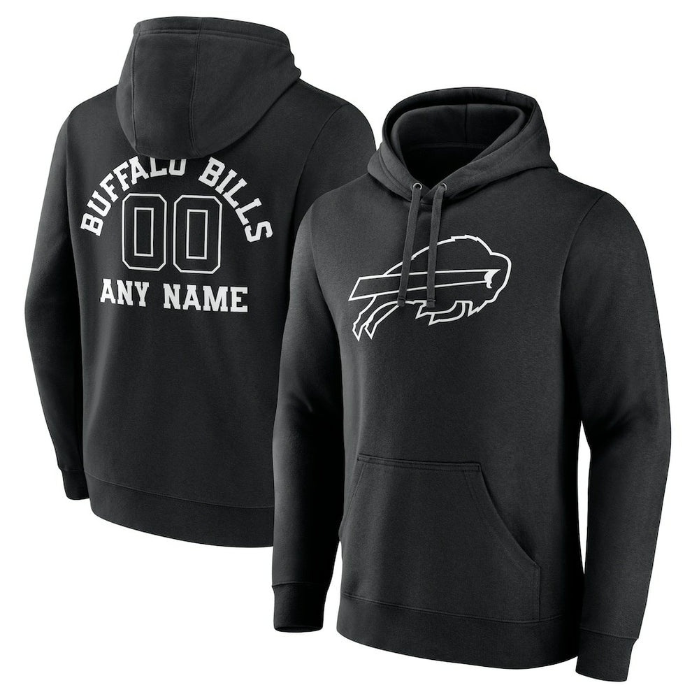 Buffalo Bills Personalized Name & Number Pullover Hoodie Black - NFL