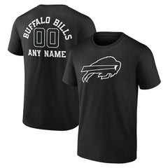 Buffalo Bills Personalized Name & Number Monochrome T-Shirt Black - NFL