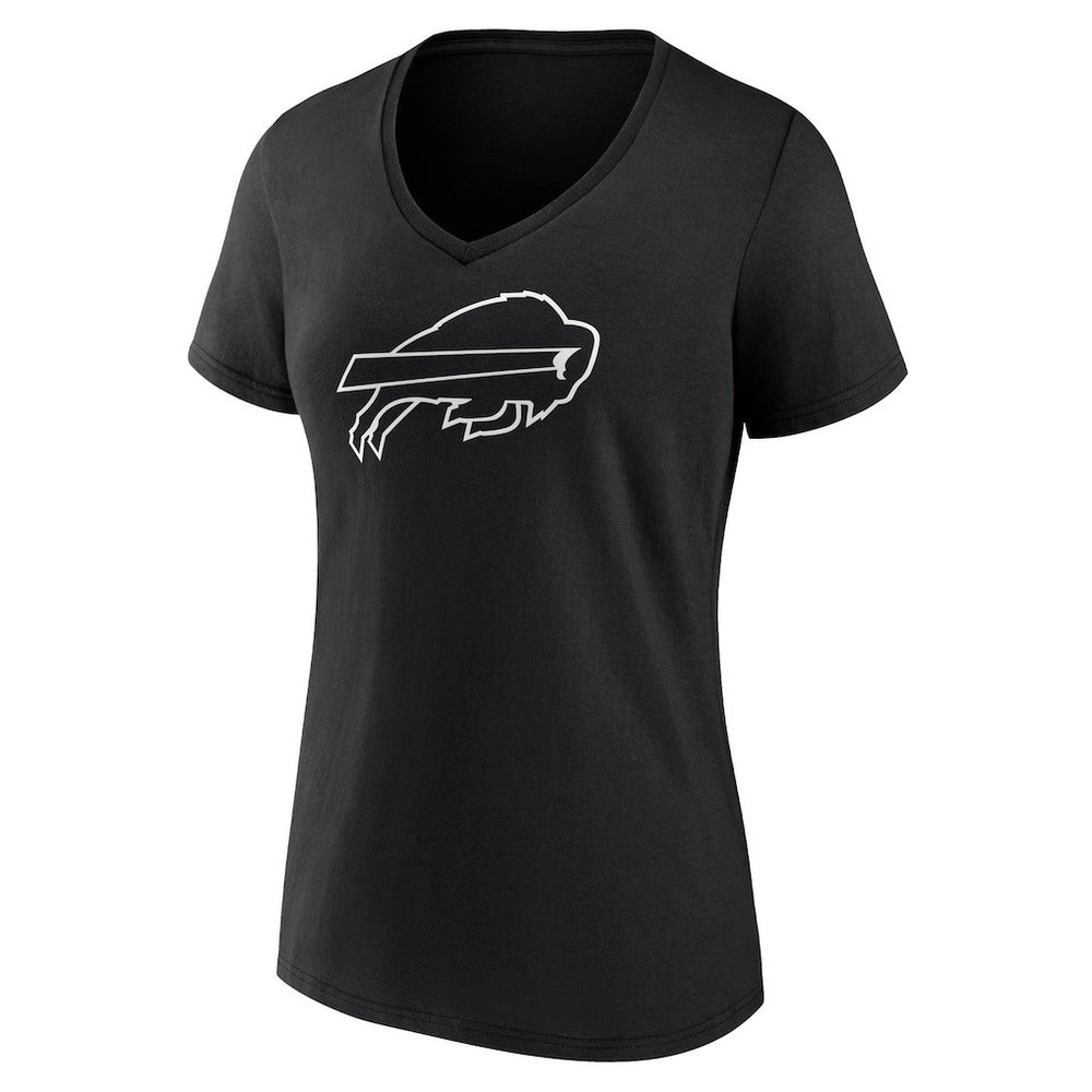 Buffalo Bills Women's Personalized Name & Number Monochrome V-Neck T-Shirt Black - NFL