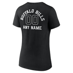Buffalo Bills Women's Personalized Name & Number Monochrome V-Neck T-Shirt Black - NFL