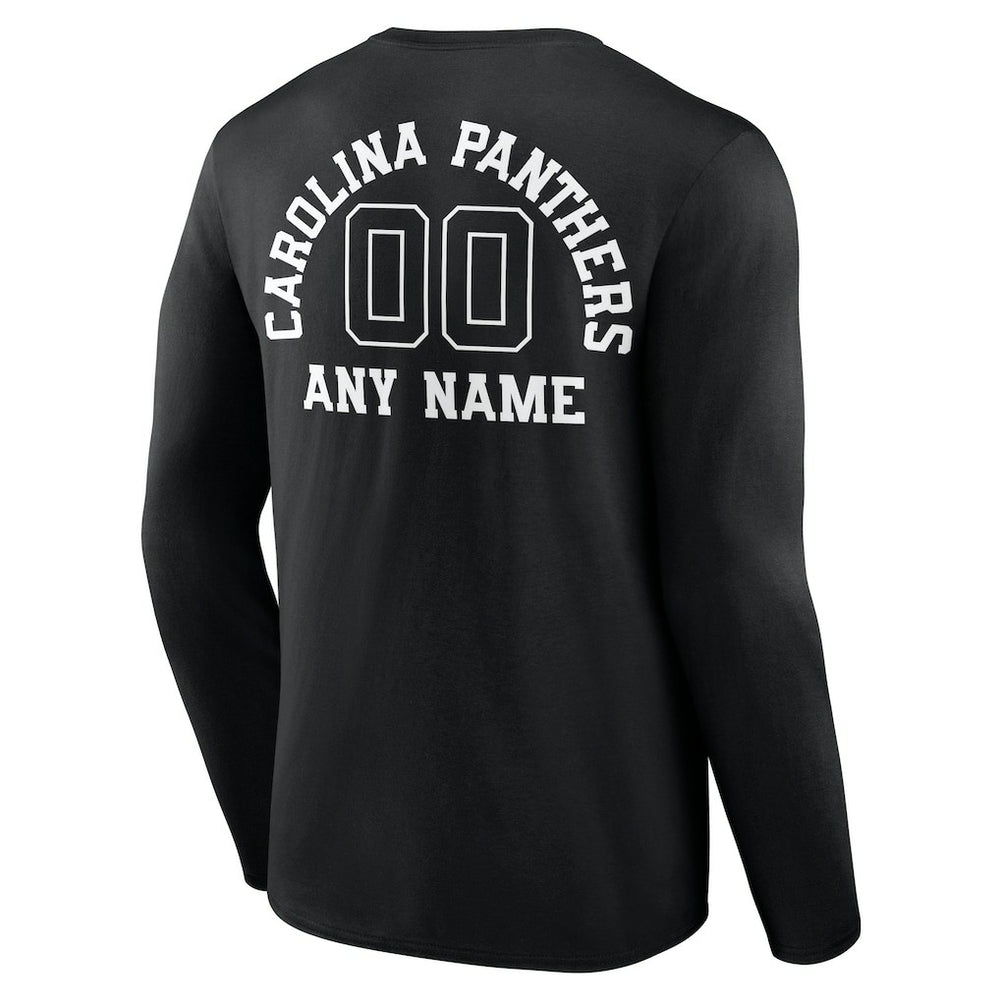 Carolina Panthers Personalized Name & Number Monochrome Long Sleeve T-Shirt Black - NFL