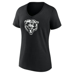 Chicago Bears Women's Personalized Name & Number Monochrome V-Neck T-Shirt Black - NFL