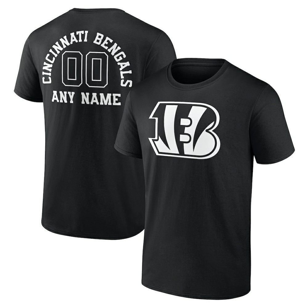 Cincinnati Bengals Personalized Name & Number Monochrome T-Shirt Black - NFL