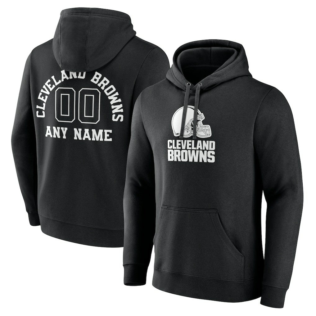 Cleveland Browns Personalized Name & Number Pullover Hoodie Black - NFL