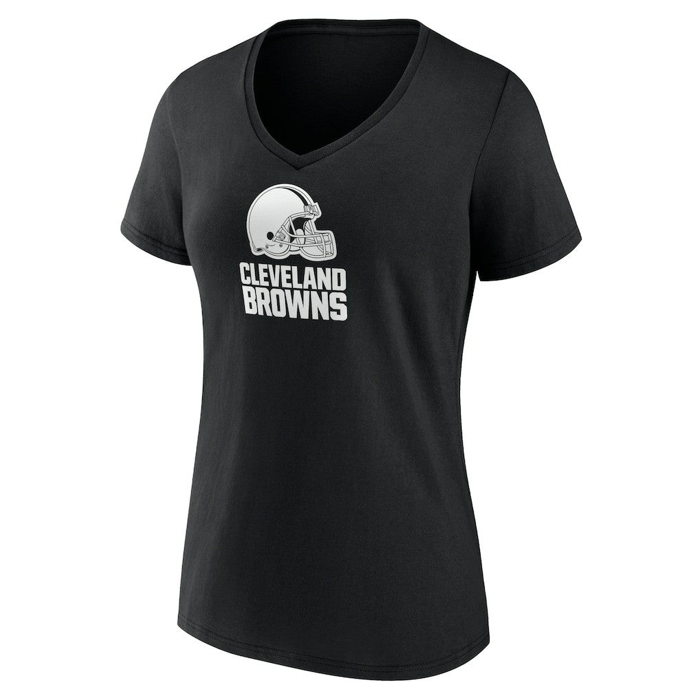 Cleveland Browns Women's Personalized Name & Number Monochrome V-Neck T-Shirt Black - NFL