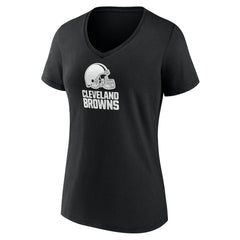 Cleveland Browns Women's Personalized Name & Number Monochrome V-Neck T-Shirt Black - NFL