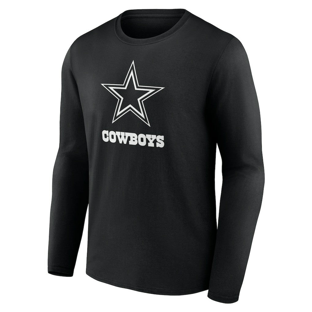 Dallas Cowboys Personalized Name & Number Monochrome Long Sleeve T-Shirt Black - NFL