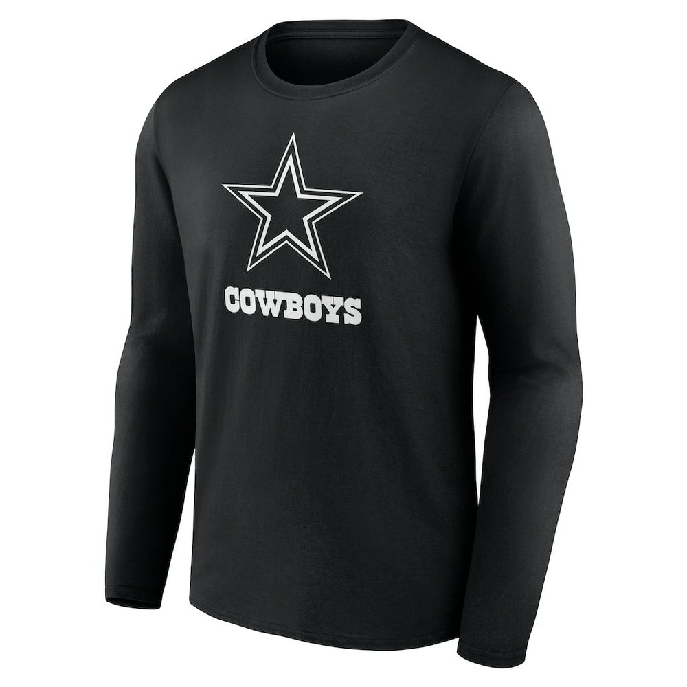 Dallas Cowboys Personalized Name & Number Monochrome Long Sleeve T-Shirt Black - NFL
