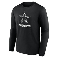 Dallas Cowboys Personalized Name & Number Monochrome Long Sleeve T-Shirt Black - NFL