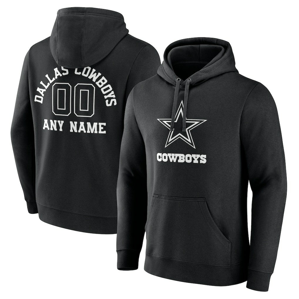 Dallas Cowboys Personalized Name & Number Pullover Hoodie Black - NFL