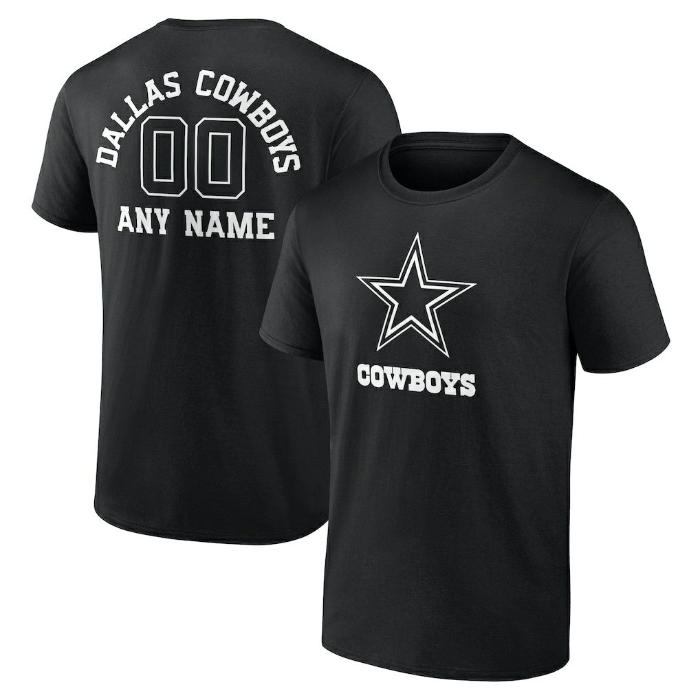 Dallas Cowboys Personalized Name & Number Monochrome T-Shirt Black - NFL
