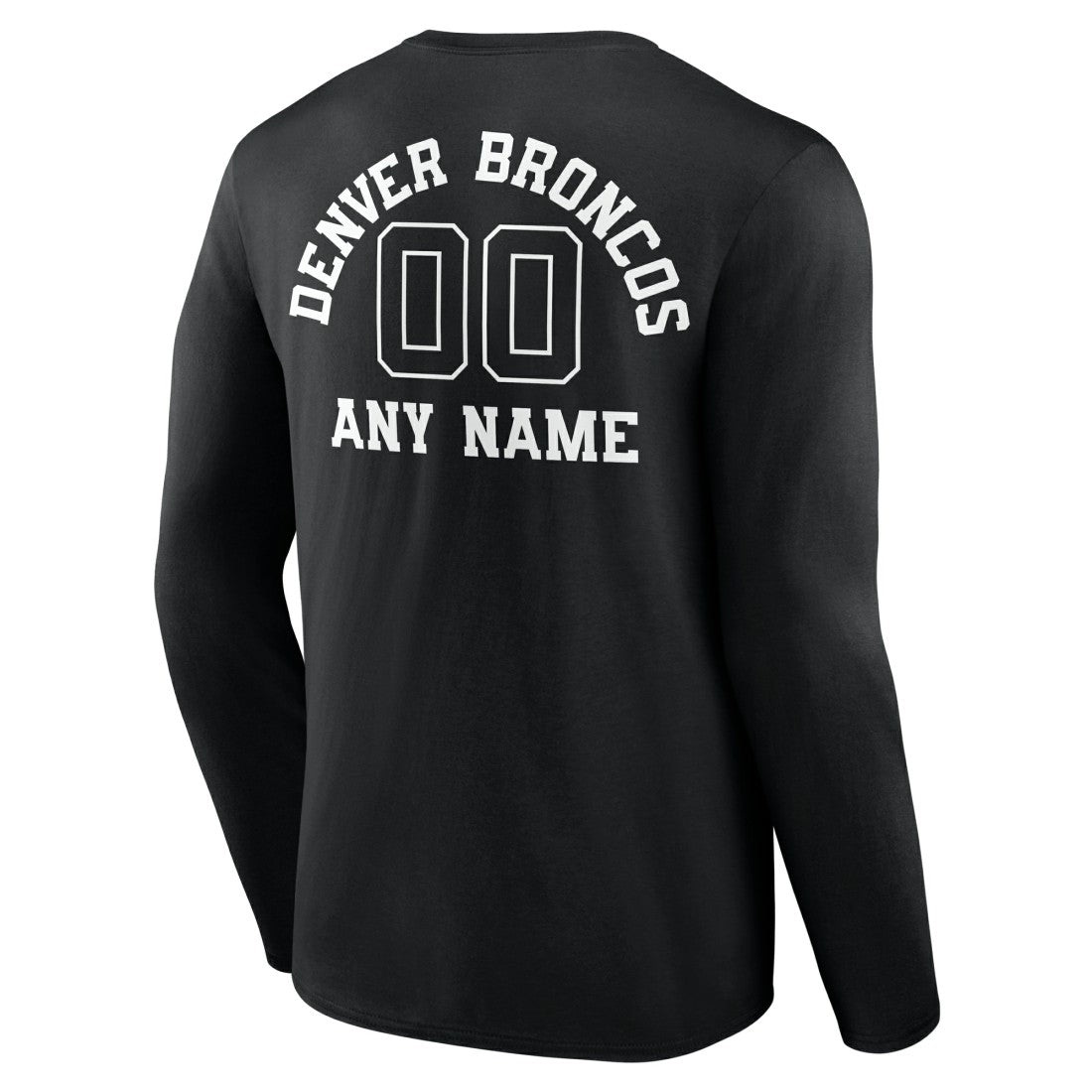 Denver Broncos Personalized Name & Number Monochrome Long Sleeve T-Shirt Black - NFL