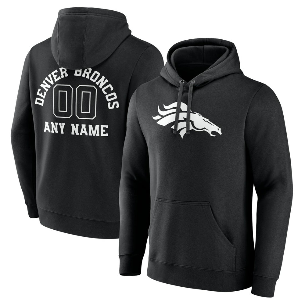 Denver Broncos Personalized Name & Number Pullover Hoodie Black - NFL