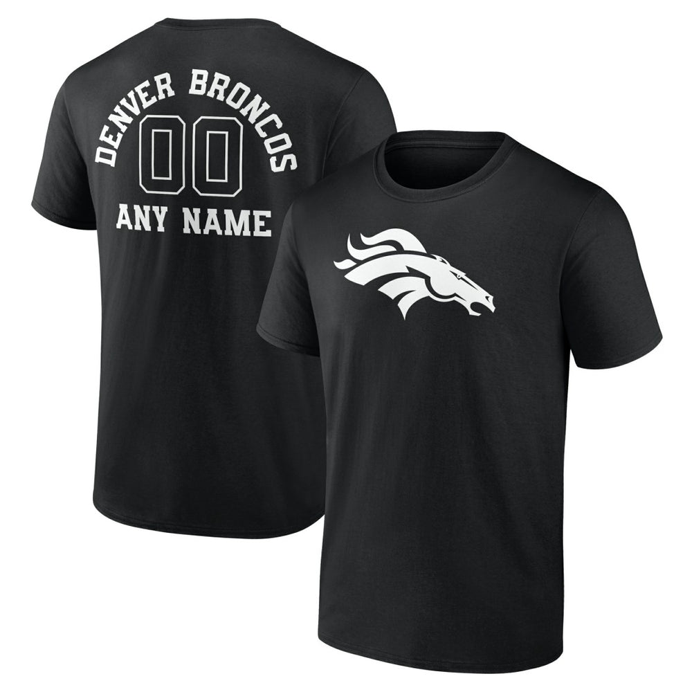 Denver Broncos Personalized Name & Number Monochrome T-Shirt Black - NFL