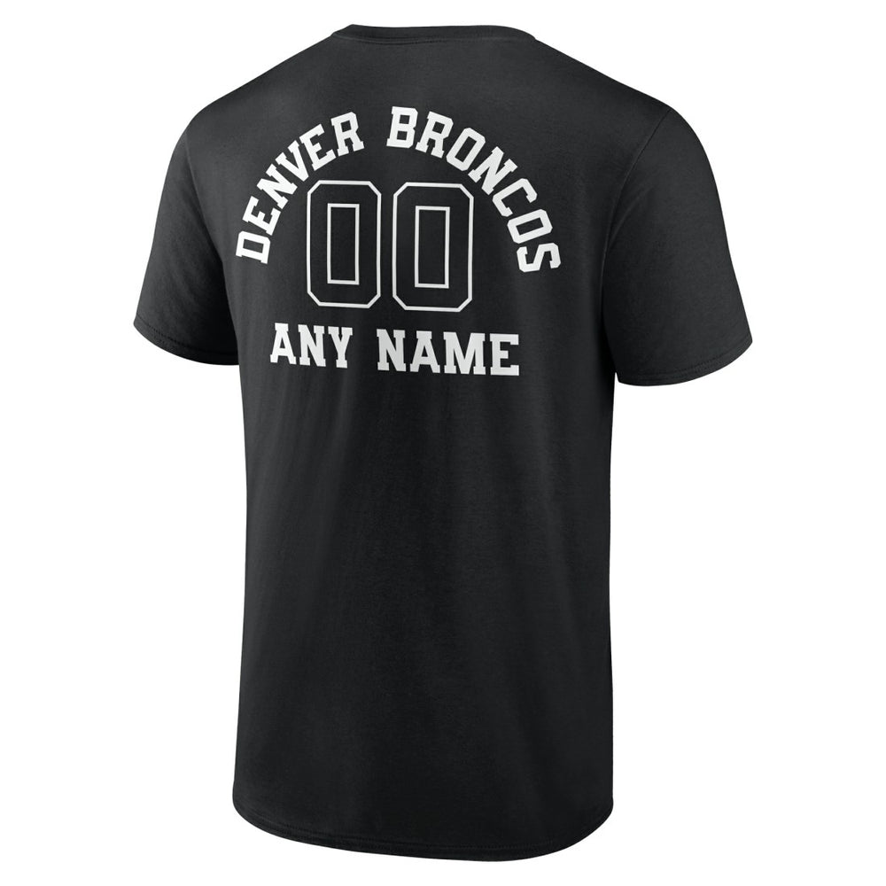 Denver Broncos Personalized Name & Number Monochrome T-Shirt Black - NFL