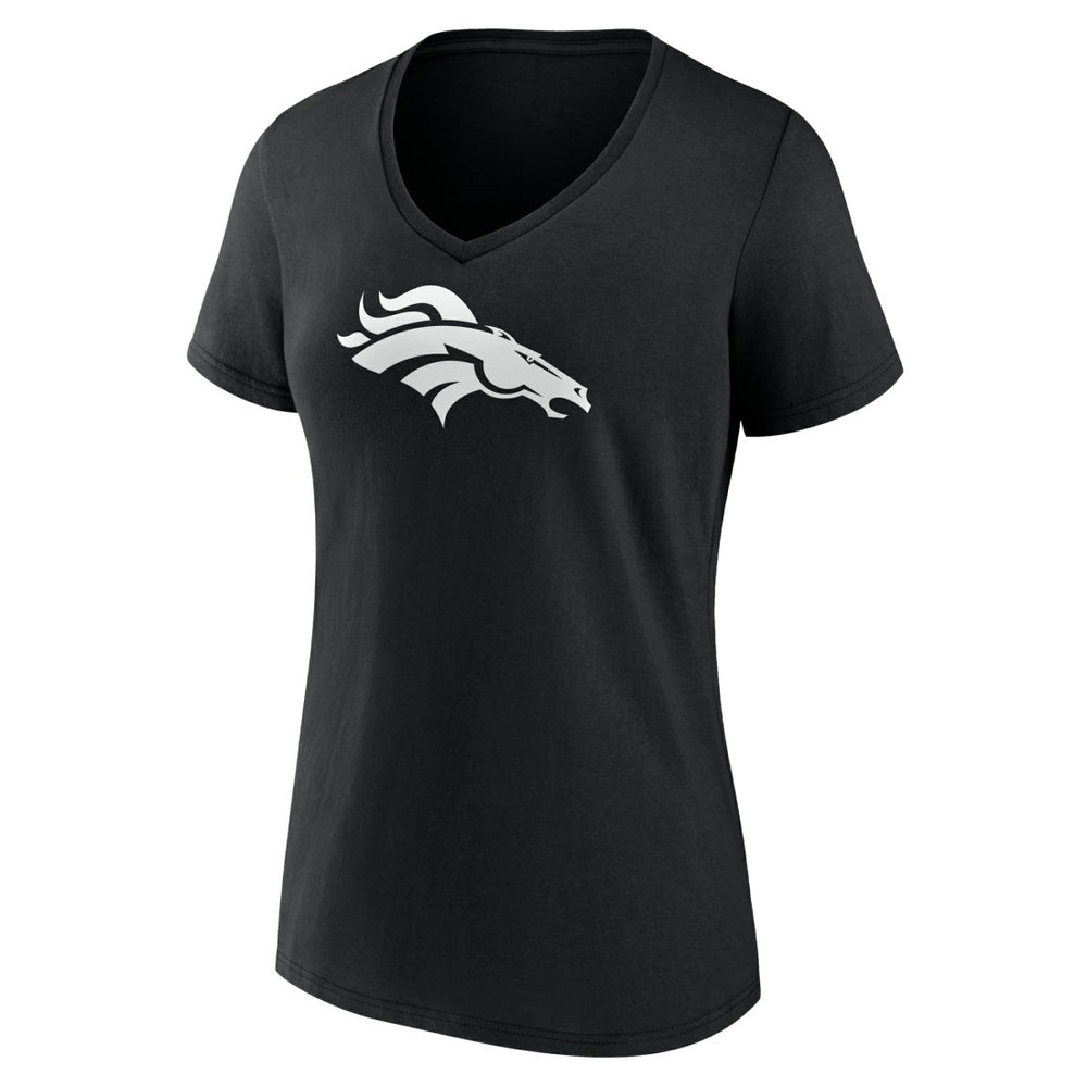 Denver Broncos Women's Personalized Name & Number Monochrome V-Neck T-Shirt Black - NFL