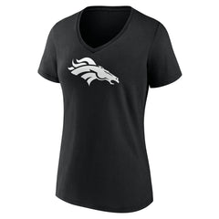 Denver Broncos Women's Personalized Name & Number Monochrome V-Neck T-Shirt Black - NFL